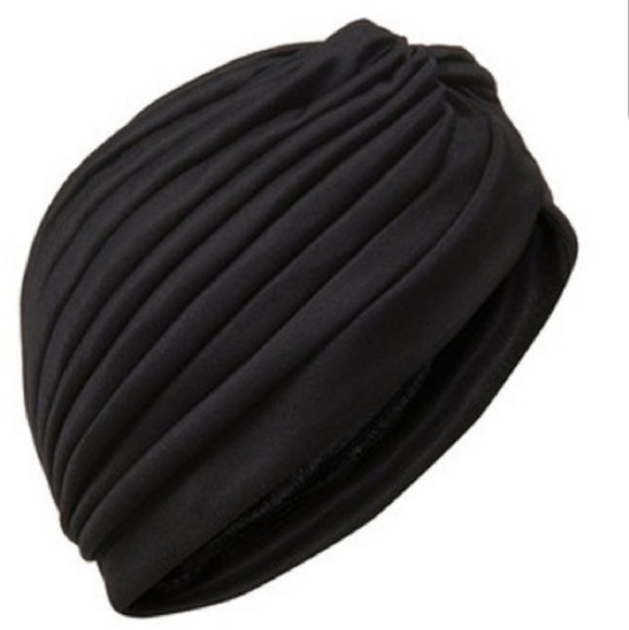 🌟💞 HOST PICK 💞 🌟 Large Black Ribbed Turban - Picture 2 of 6